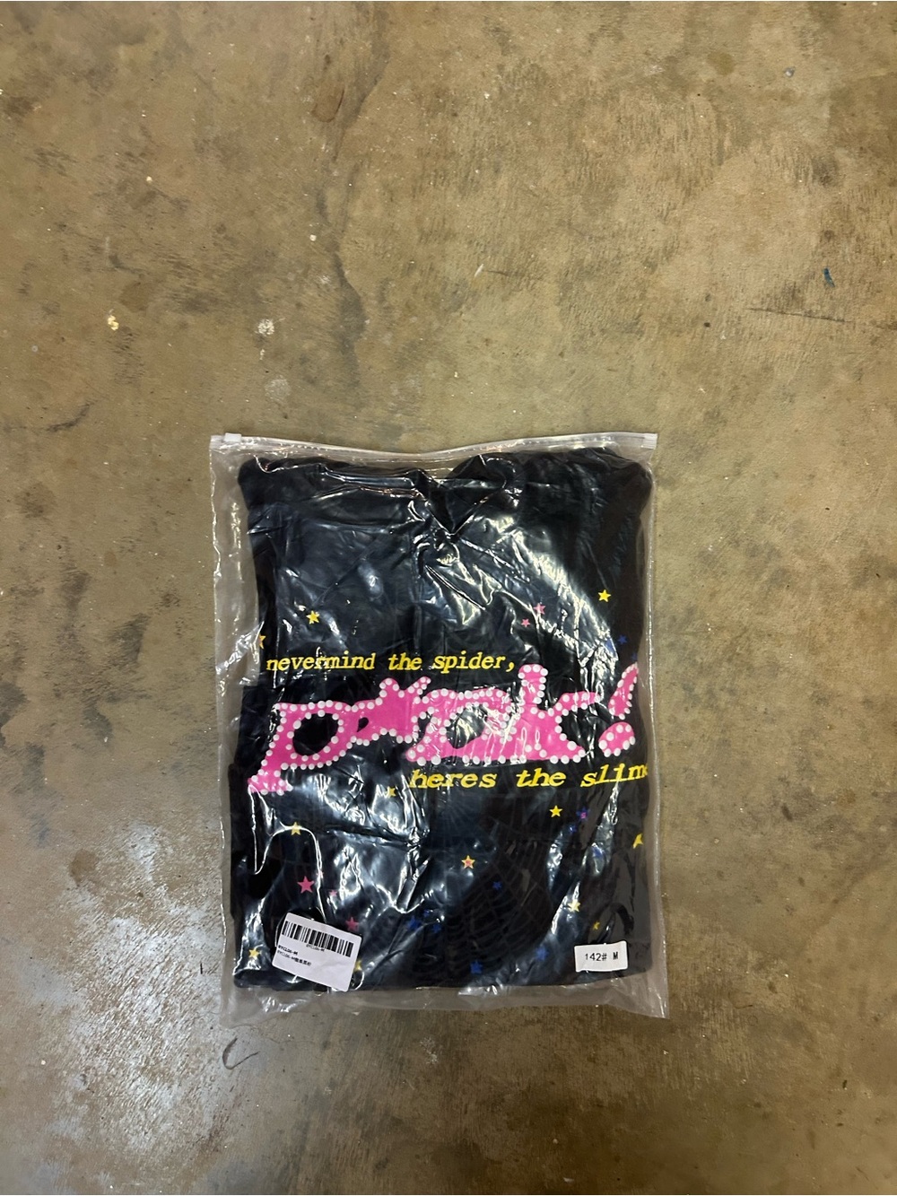 Black Graphic Hoodie with Pink Logo and Yellow Accents